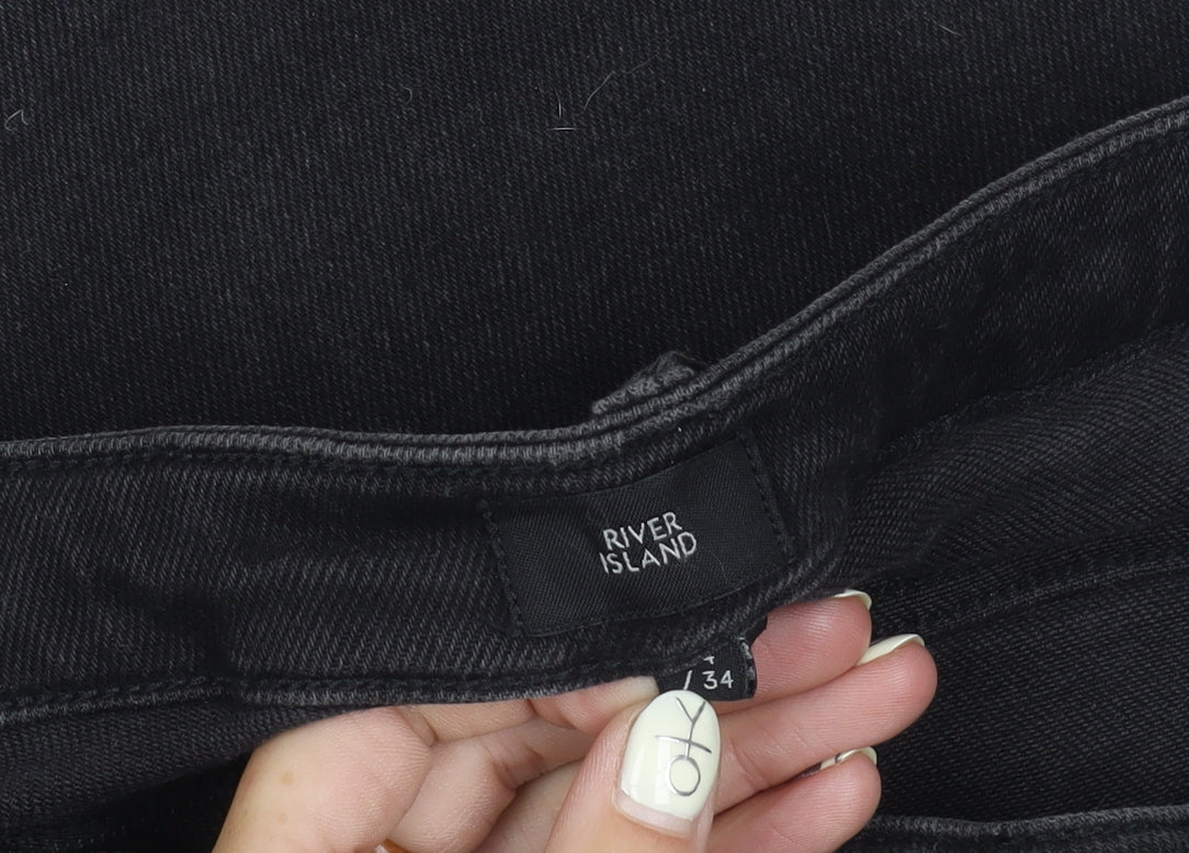 River Island Men's Black Skinny Trousers 34L