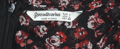 Stradivarius Women's Black Floral Dress Size 14