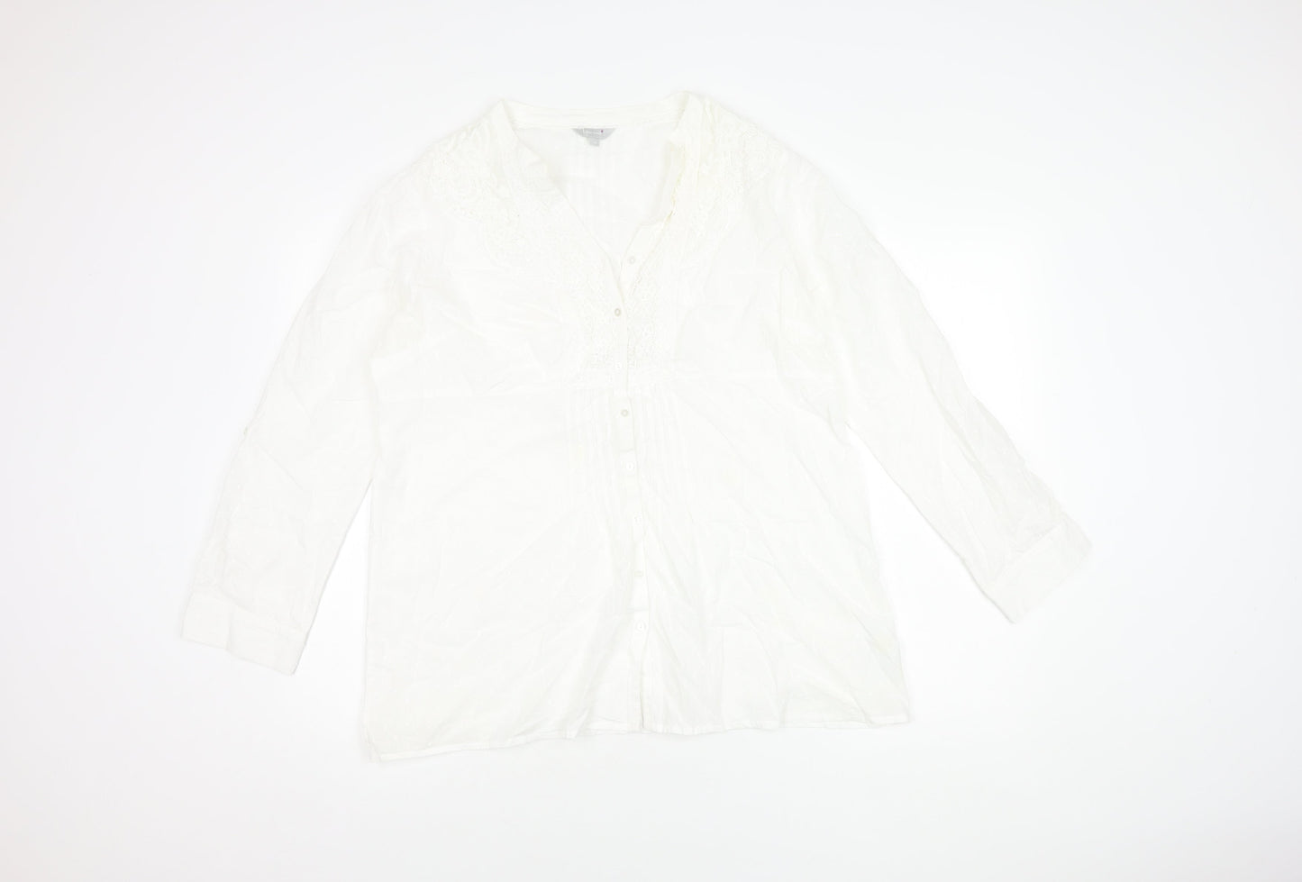 Womens UK Size 12 Marks and Spencer White  Blouse
