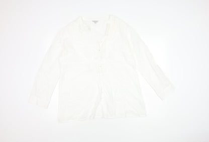 Womens UK Size 12 Marks and Spencer White  Blouse