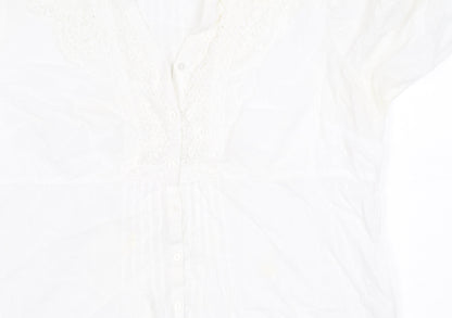 Womens UK Size 12 Marks and Spencer White  Blouse
