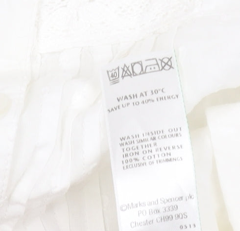 Womens UK Size 12 Marks and Spencer White  Blouse