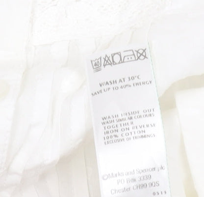 Womens UK Size 12 Marks and Spencer White  Blouse