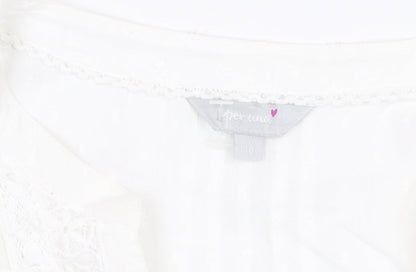 Womens UK Size 12 Marks and Spencer White  Blouse