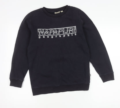 Napapijri Boys Black Logo Sweatshirt - Size 12