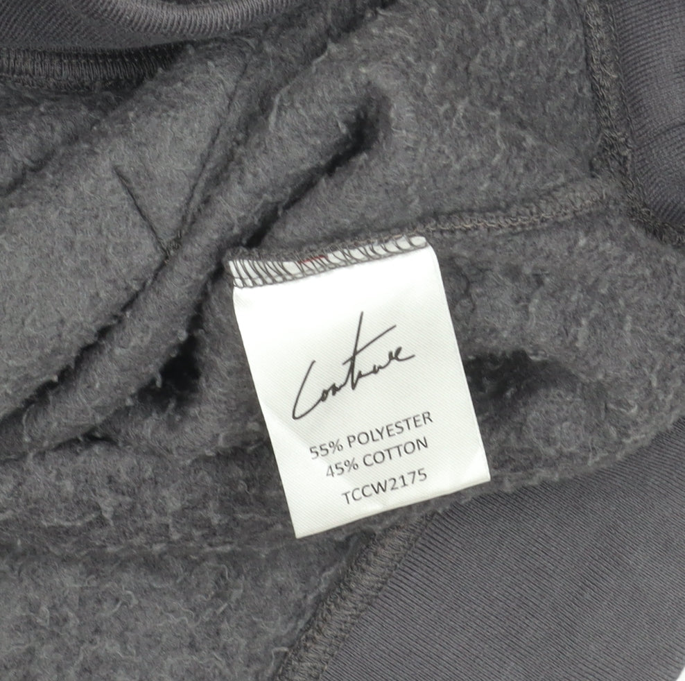 Unisex Adults UK Size 4 Plus Couture Black Pullover Hoodie