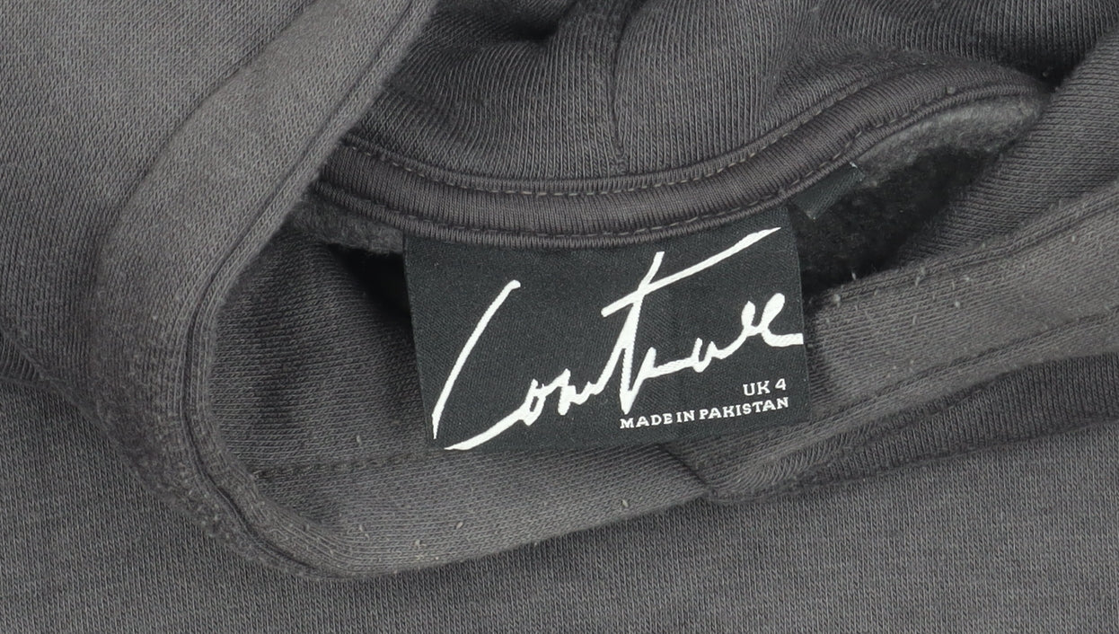 Unisex Adults UK Size 4 Plus Couture Black Pullover Hoodie
