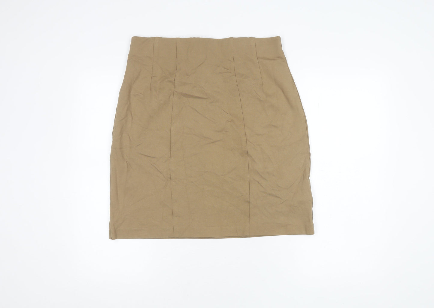 Marks and Spencer Women's Beige Long Pencil Skirt, Size 14
