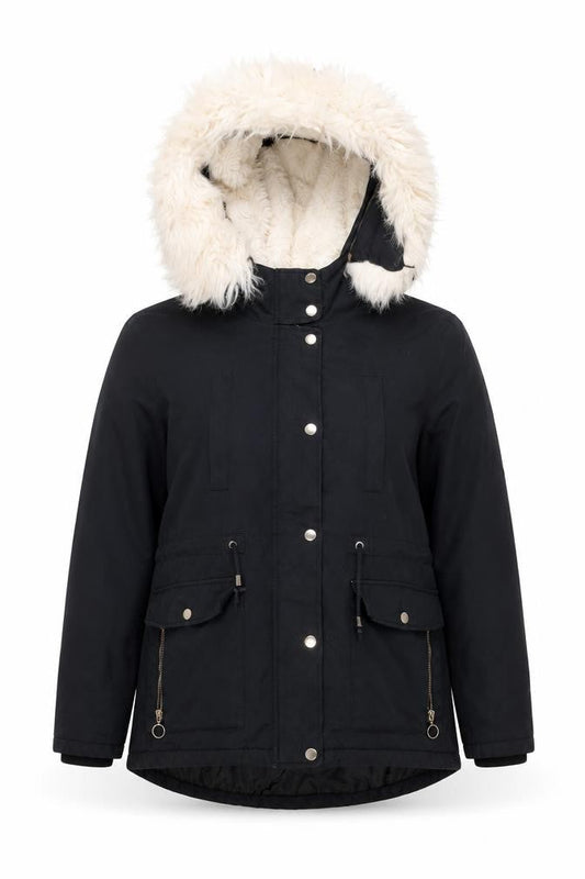 Womens UK Size 12 Topshop Black Parka Coat