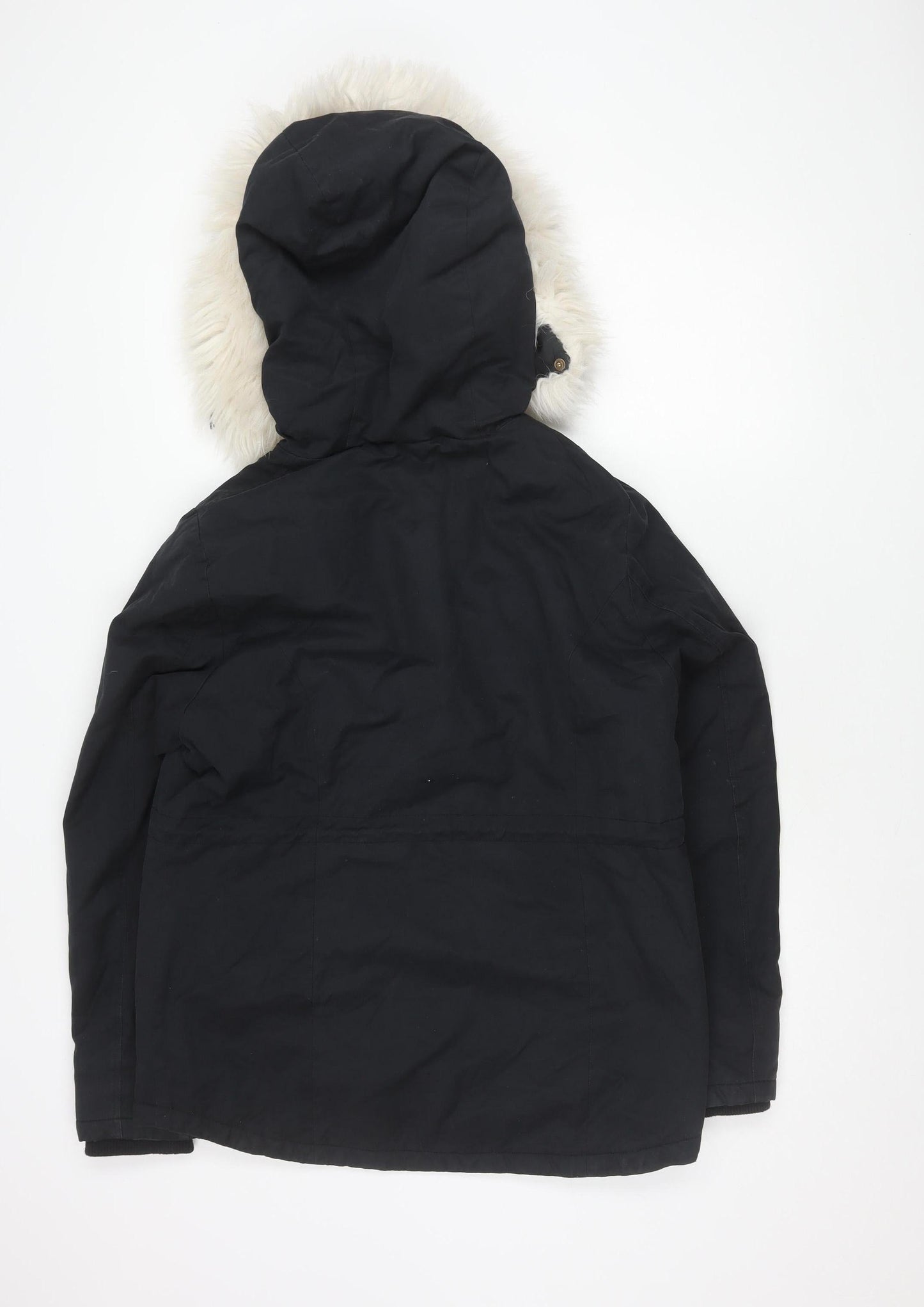 Womens UK Size 12 Topshop Black Parka Coat