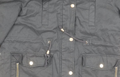Womens UK Size 12 Topshop Black Parka Coat