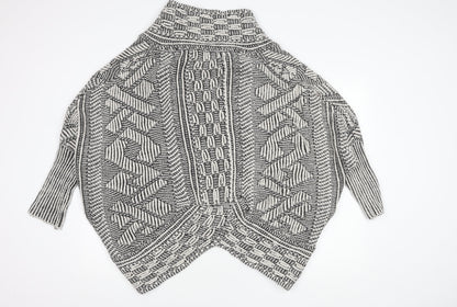 Womens UK Size M Zara Multicoloured Cape Jumper