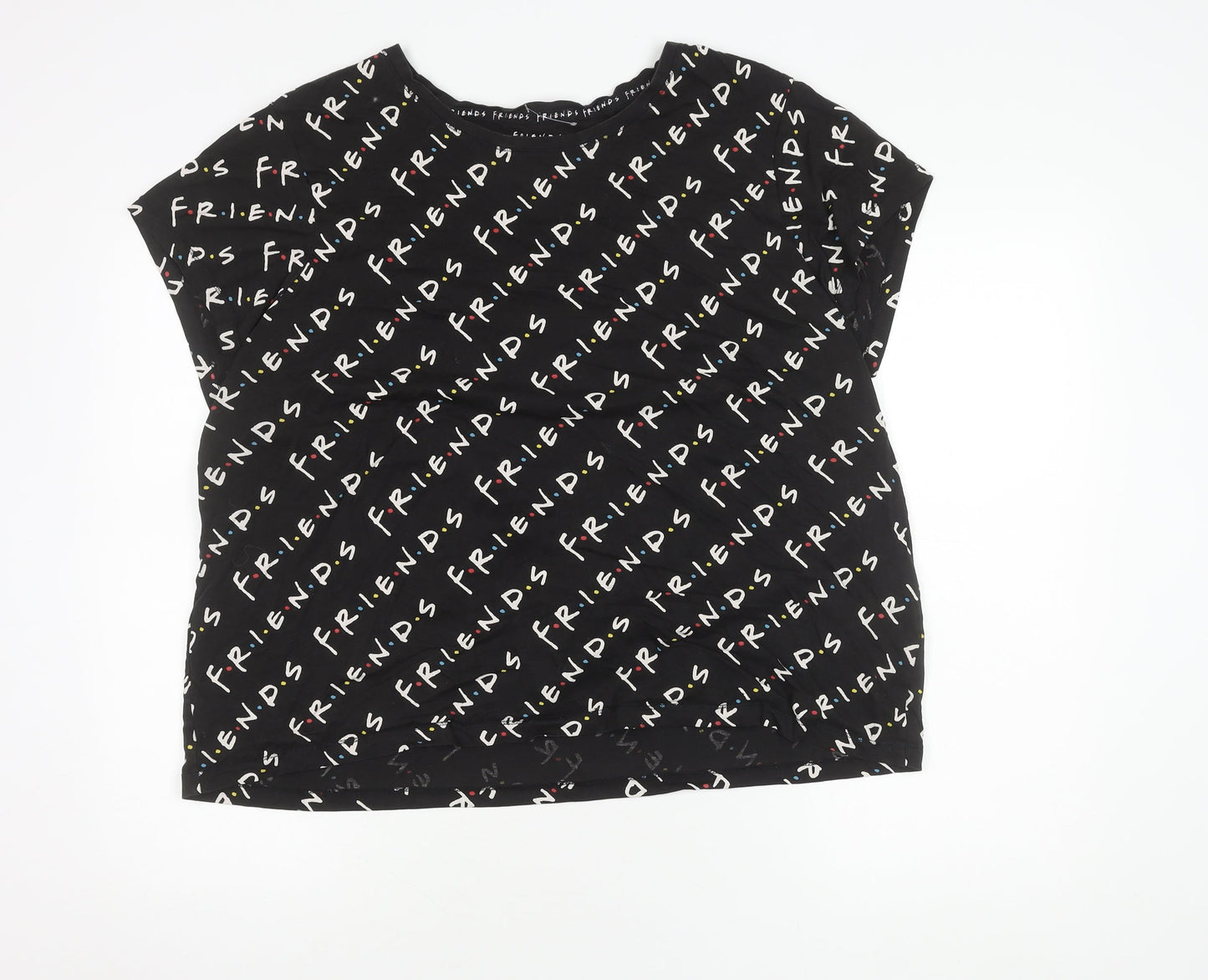Womens UK Size XL Friends Black  T-Shirt