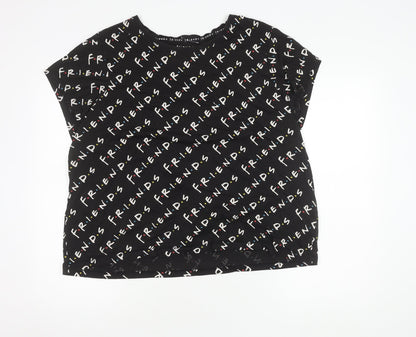Womens UK Size XL Friends Black  T-Shirt