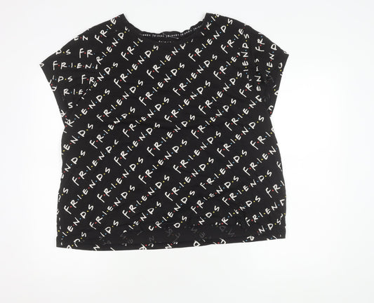 Womens UK Size XL Friends Black  T-Shirt