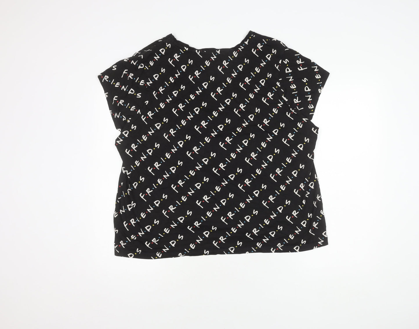 Womens UK Size XL Friends Black  T-Shirt