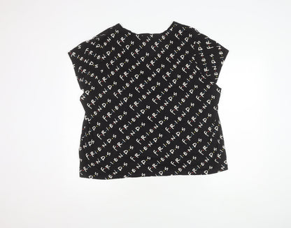 Womens UK Size XL Friends Black  T-Shirt
