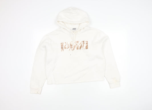 Puma Women's White Pullover Hoodie L - Casual & Comfy