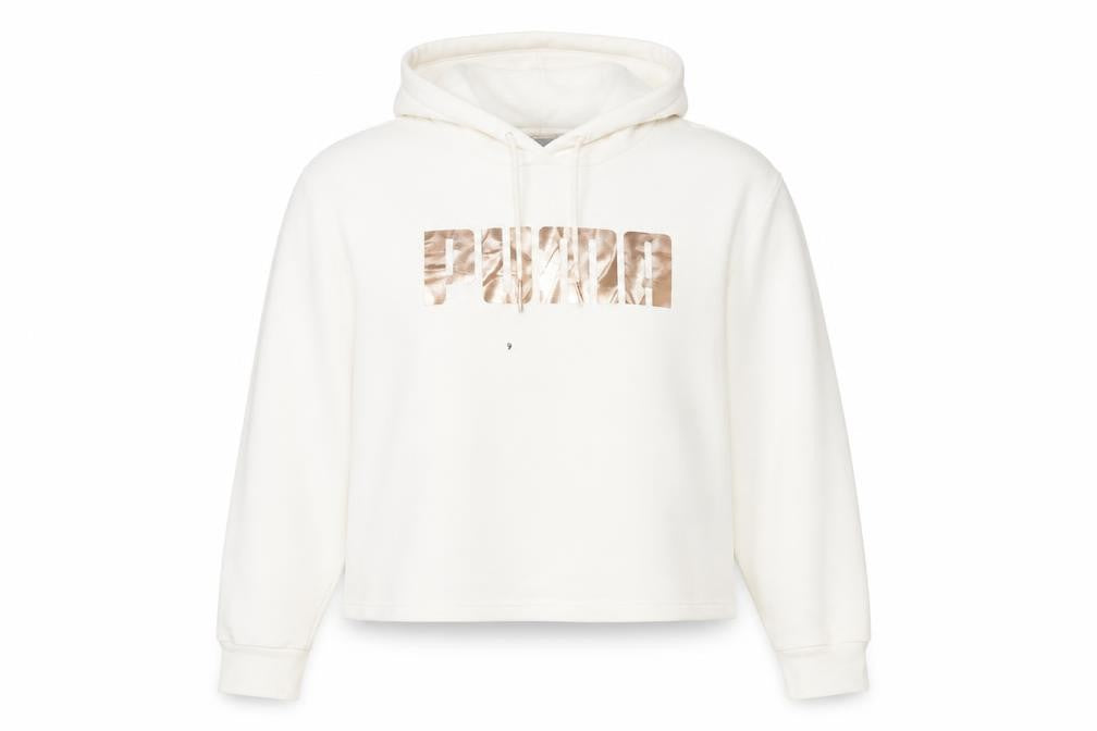 Womens UK Size L PUMA White Pullover Hoodie