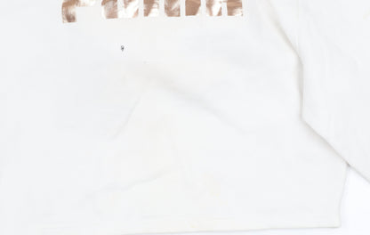 Puma Women's White Pullover Hoodie L - Casual & Comfy