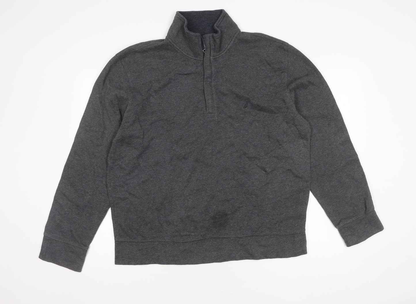 Mens UK Size L Nautica Grey Half Zip Sweatshirt