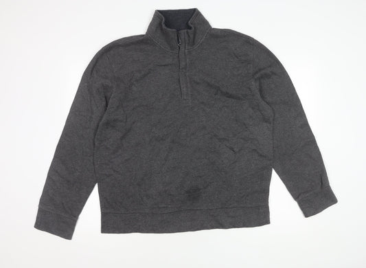Mens UK Size L Nautica Grey Half Zip Sweatshirt