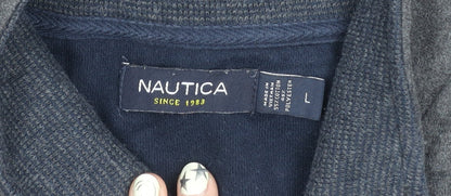 Mens UK Size L Nautica Grey Half Zip Sweatshirt
