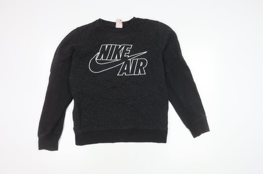 Additional front view of Nike unisex adults black pullover sweatshirt s