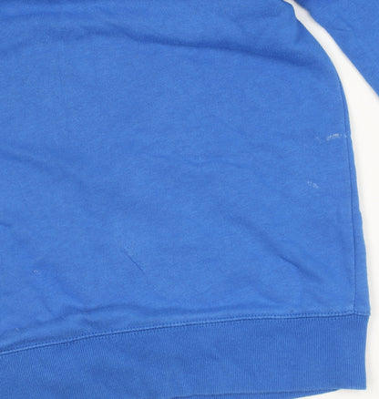 GAP Boys Blue Pullover Hoodie L Logo Cotton Blend Casual