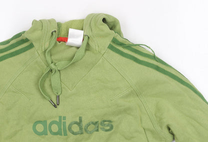 Adidas Unisex Kids Green Pullover Hoodie 10-11 Years