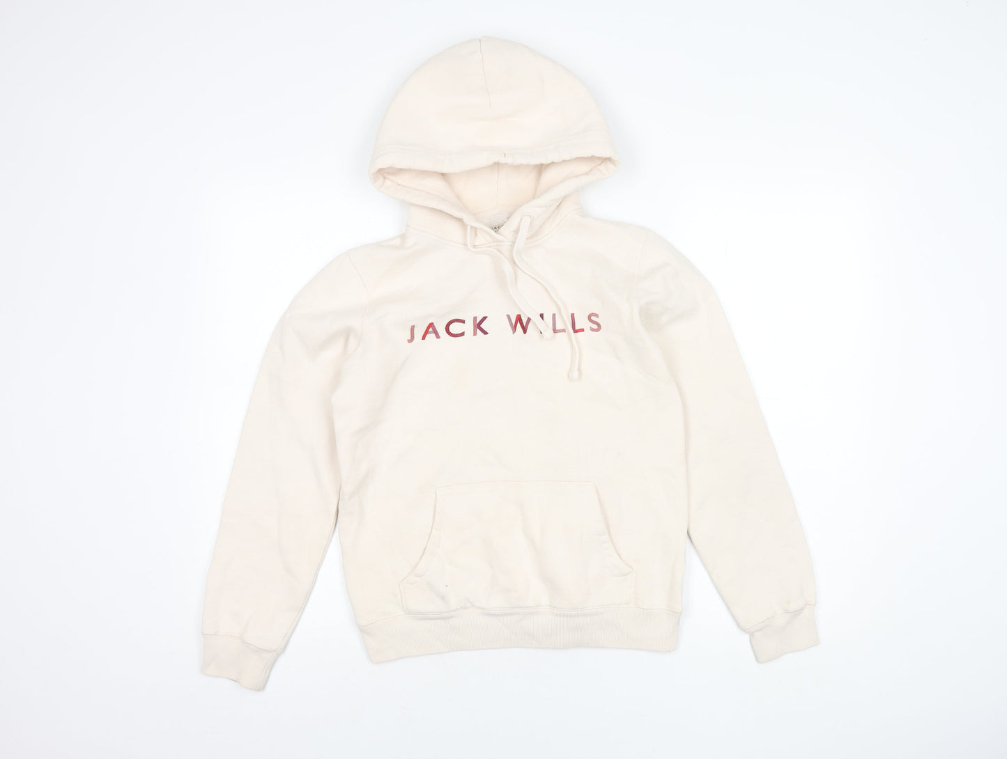 Jack Wills Girls Beige Pullover Hoodie Size 8 with Logo