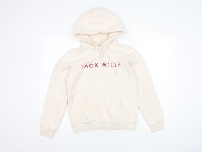 Jack Wills Girls Beige Pullover Hoodie Size 8 with Logo