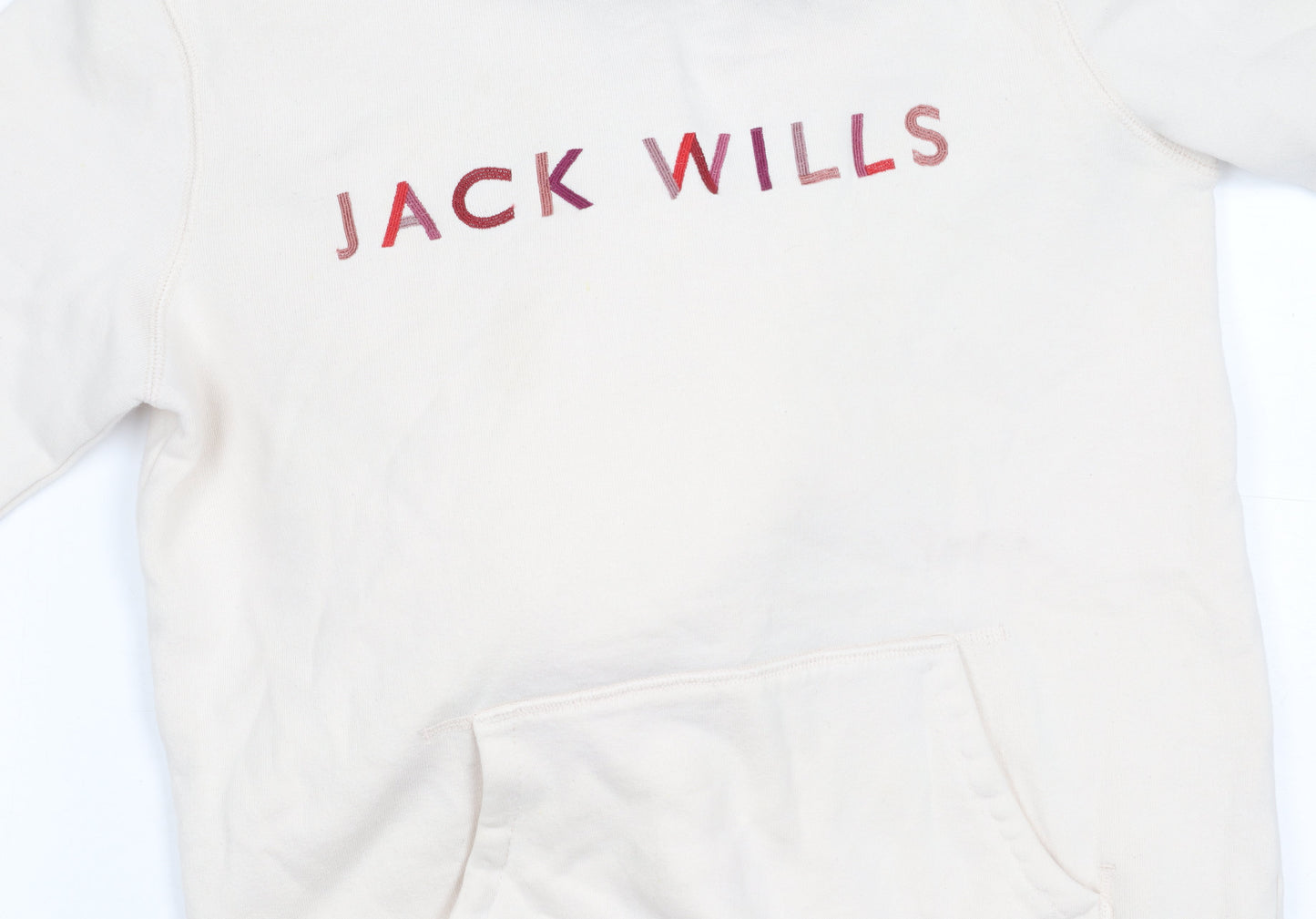 Jack Wills Girls Beige Pullover Hoodie Size 8 with Logo