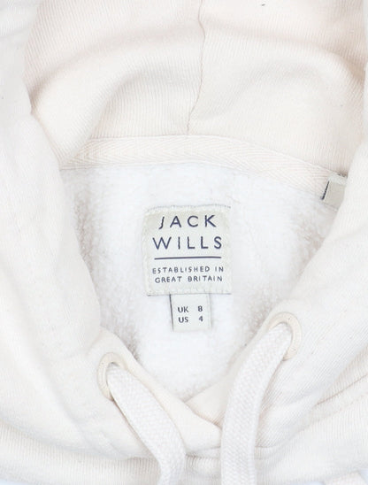 Jack Wills Girls Beige Pullover Hoodie Size 8 with Logo