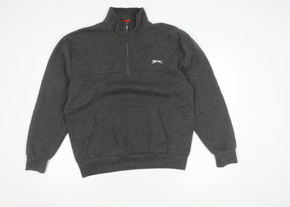 Mens UK Size M Slazenger Grey 1/4 Zip Sweatshirt