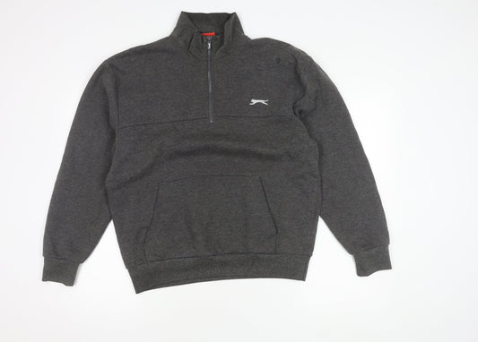 Mens UK Size M Slazenger Grey 1/4 Zip Sweatshirt