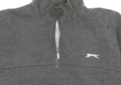 Mens UK Size M Slazenger Grey 1/4 Zip Sweatshirt