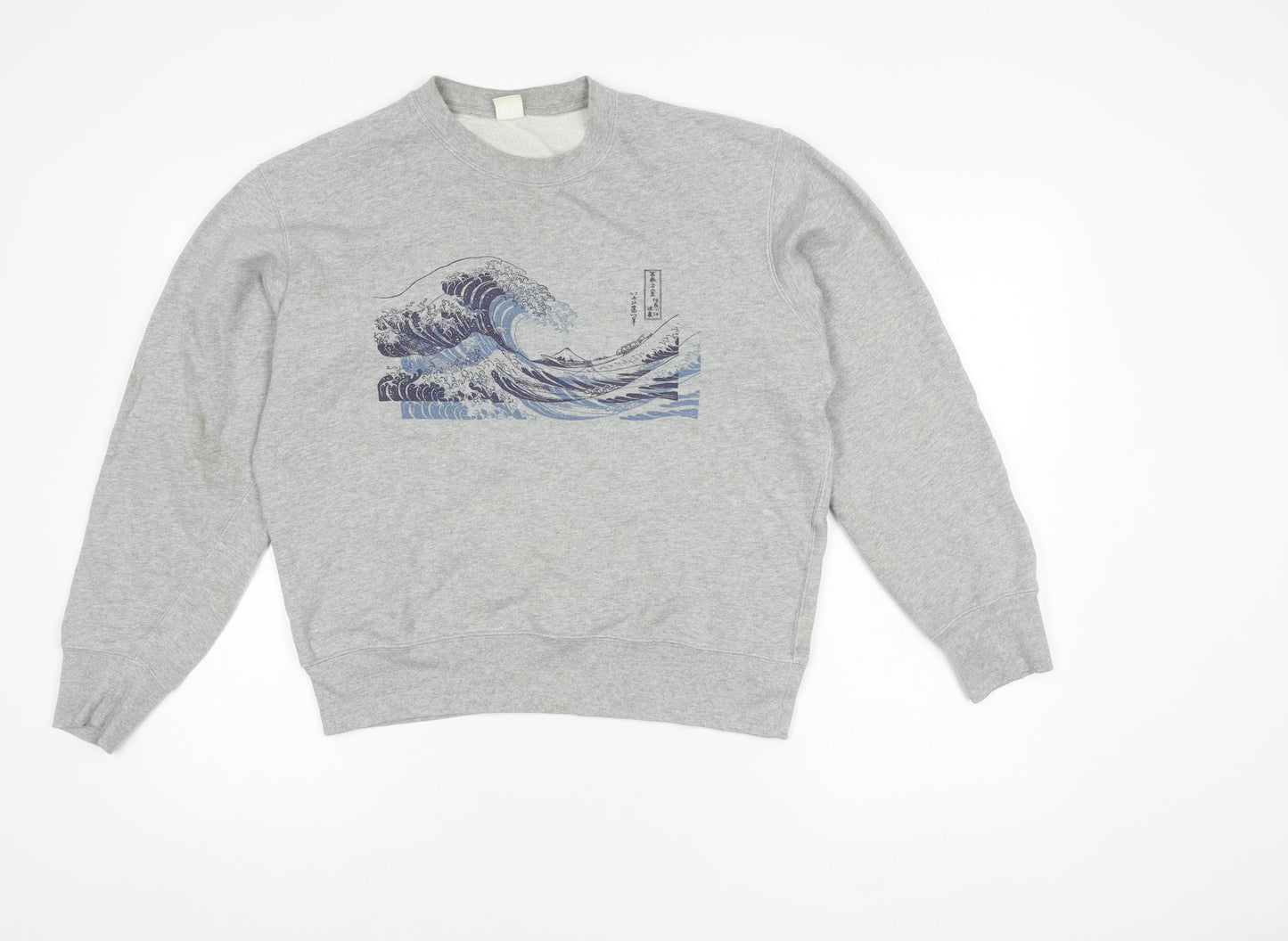 Uniqlo Men's Grey Graphic Print Sweatshirt S