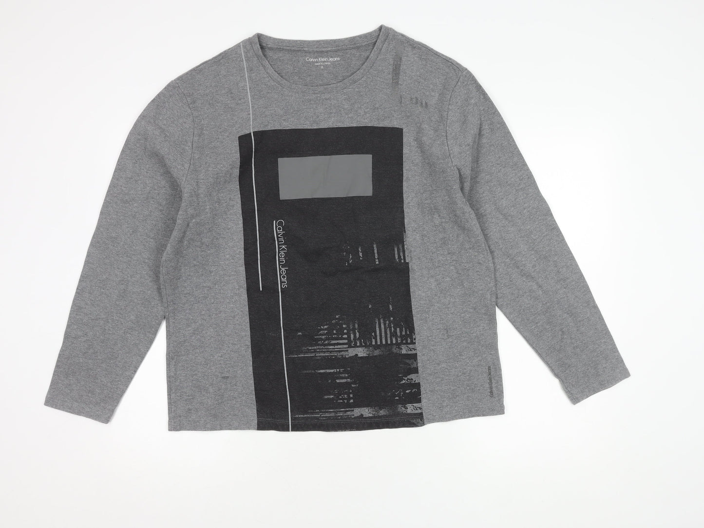 Mens UK Size XL Calvin Klein Jeans Grey Pullover Sweatshirt