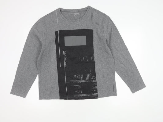 Mens UK Size XL Calvin Klein Jeans Grey Pullover Sweatshirt