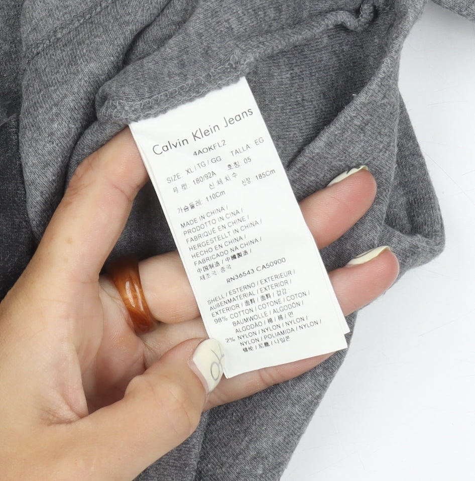 Mens UK Size XL Calvin Klein Jeans Grey Pullover Sweatshirt