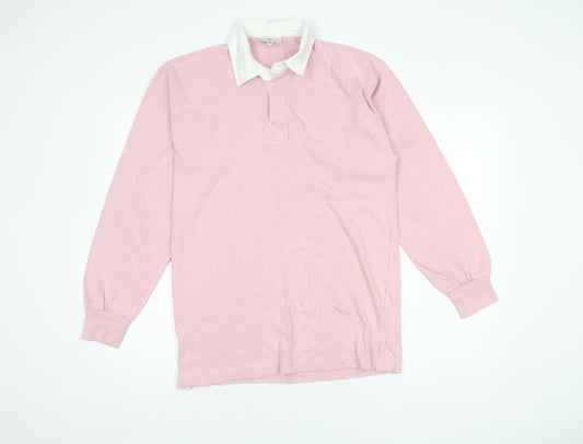 Front Row Men's Pink Long Sleeve Polo M