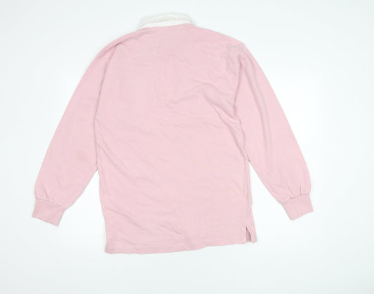 Front Row Men's Pink Long Sleeve Polo M