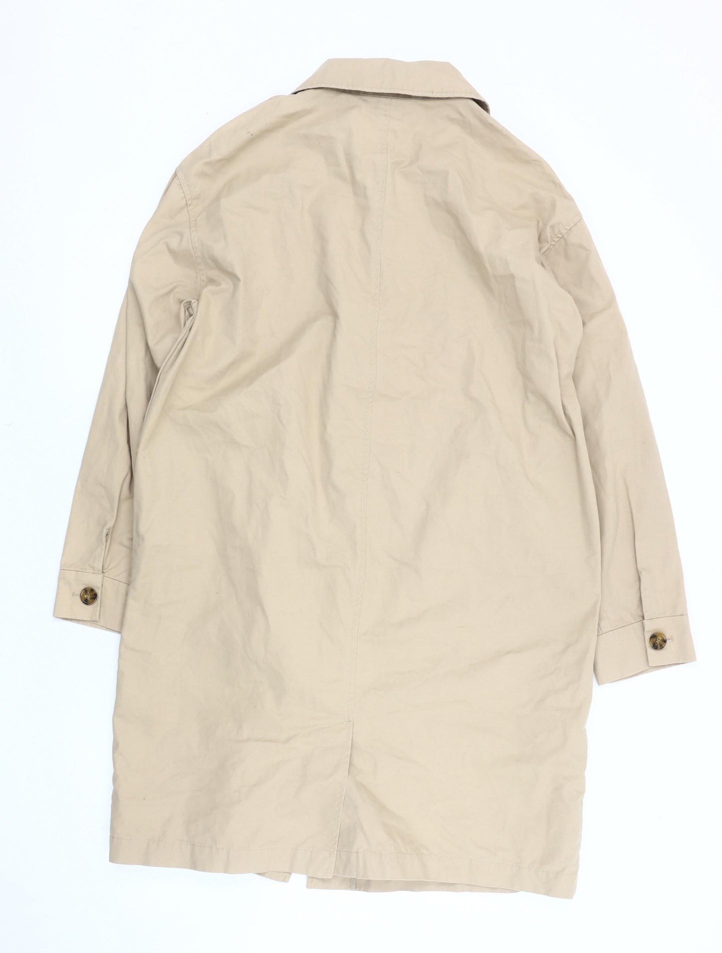 RR Women's Beige Cotton Trench Coat Size 16