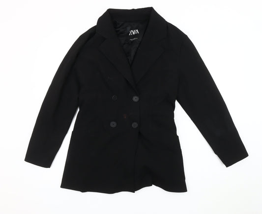 Zara Women's Black XS Double-Breasted Blazer