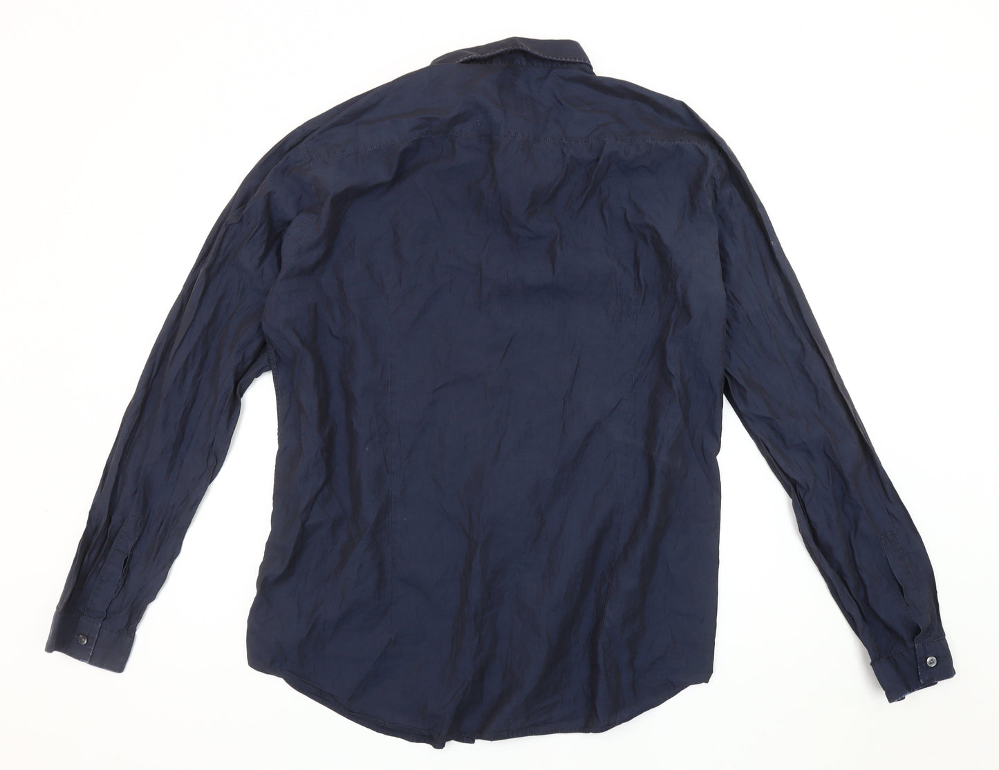 Hugo Boss Men's Blue Slim Fit XL Button-Up Shirt