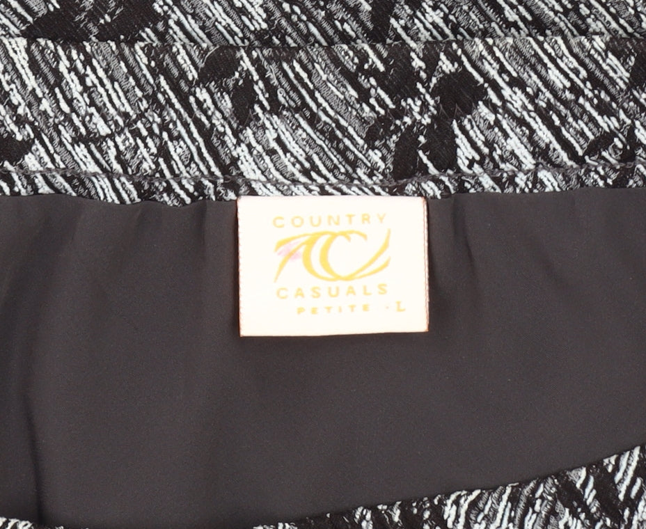 Country Casuals Women's Black A-Line Midi Skirt, Size Petite L