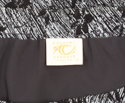 Country Casuals Women's Black A-Line Midi Skirt, Size Petite L