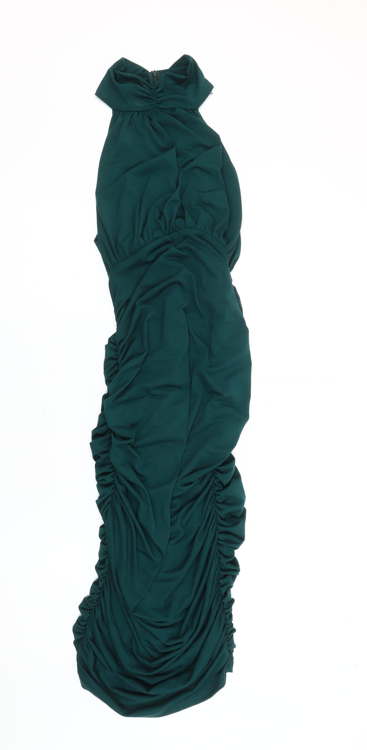 AX Paris Green Ruched Strapless Dress, Size 14