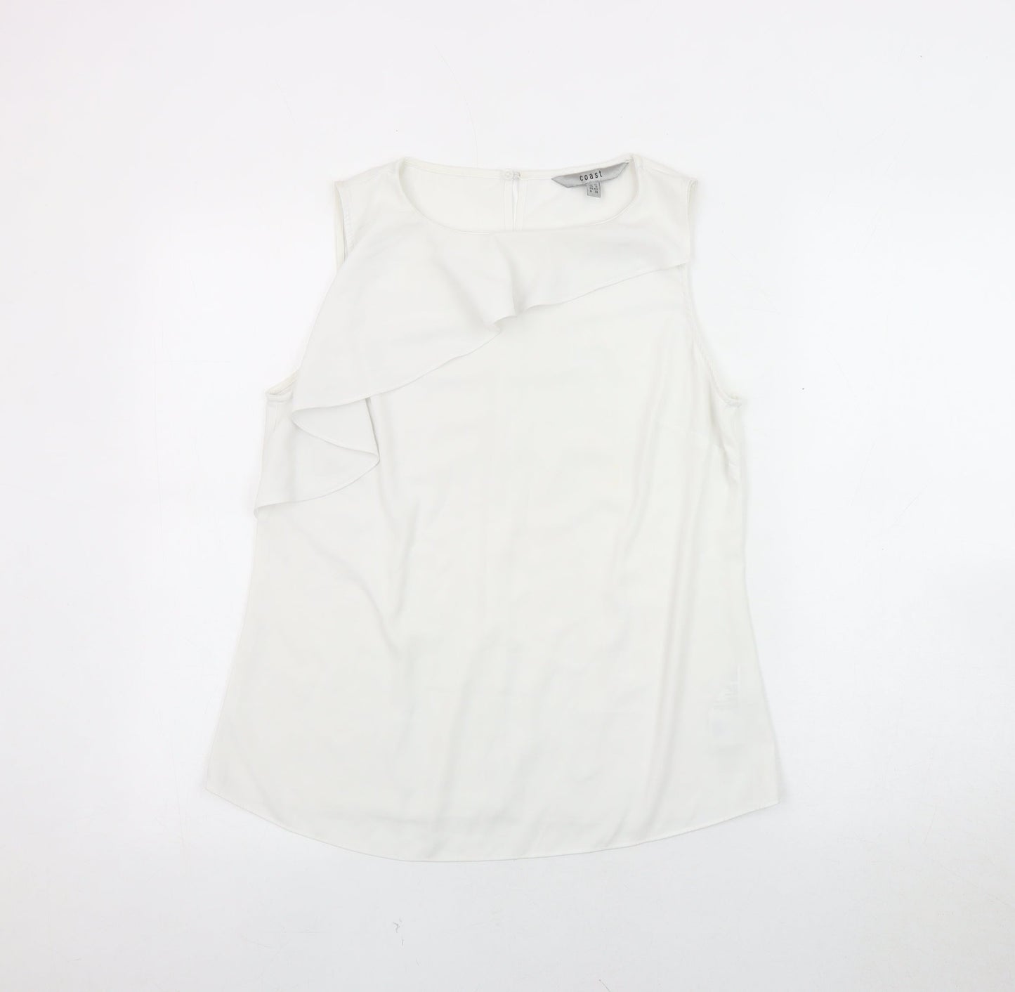 Coast Ivory Sleeveless Blouse with Ruffle Detail